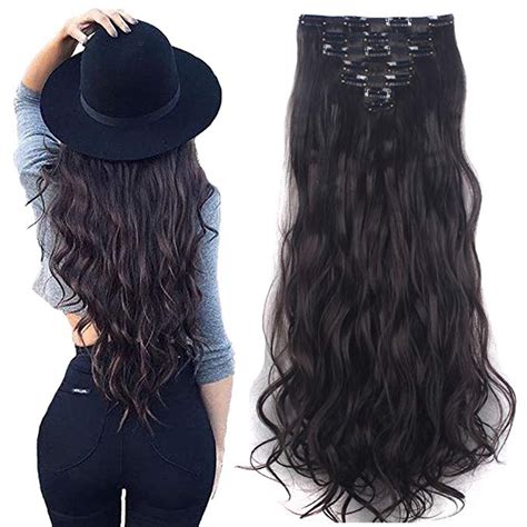 synthetic clip in hair extensions.